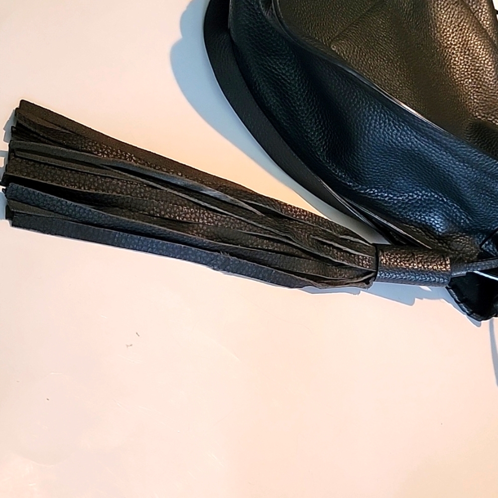 ALLSAINTS MORI BLACK PEBBLED LEATHER TOP HANDLE CROSSBODY/SHOULDER BAG - Picture 16 of 16